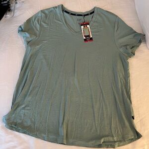 GAP Women's Soft Green V-Neck Tee